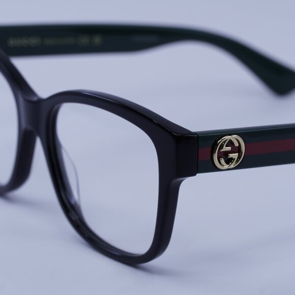 Gucci GG0038ON 011 Eyeglasses Black/Green 54mm Square Frame - Picture 9 of 11